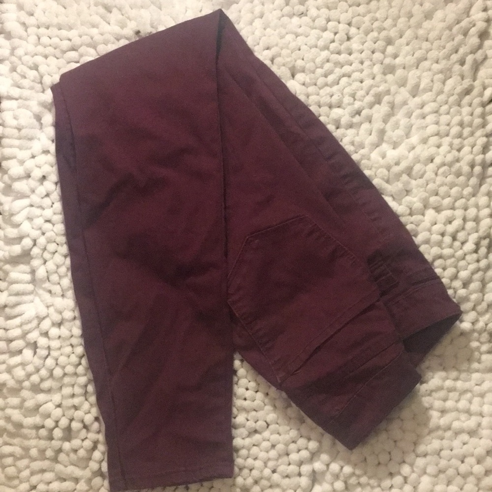 Burgundy jeans